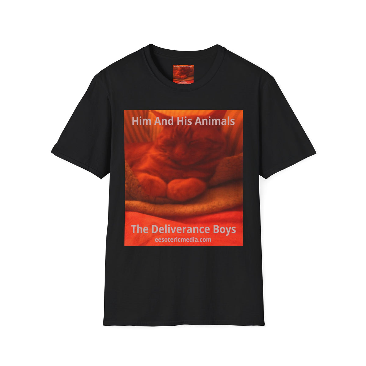 'Him And His Animals' (The Deliverance Boys) シュールな猫グラフィック ソフトスタイル Tシャツ