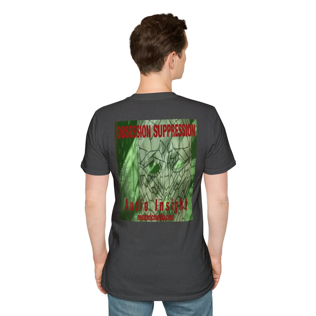 'Obsession Suppression' (Audio Insight) Camiseta Softstyle Gráfica de Calavera Retro de Ciencia Ficción