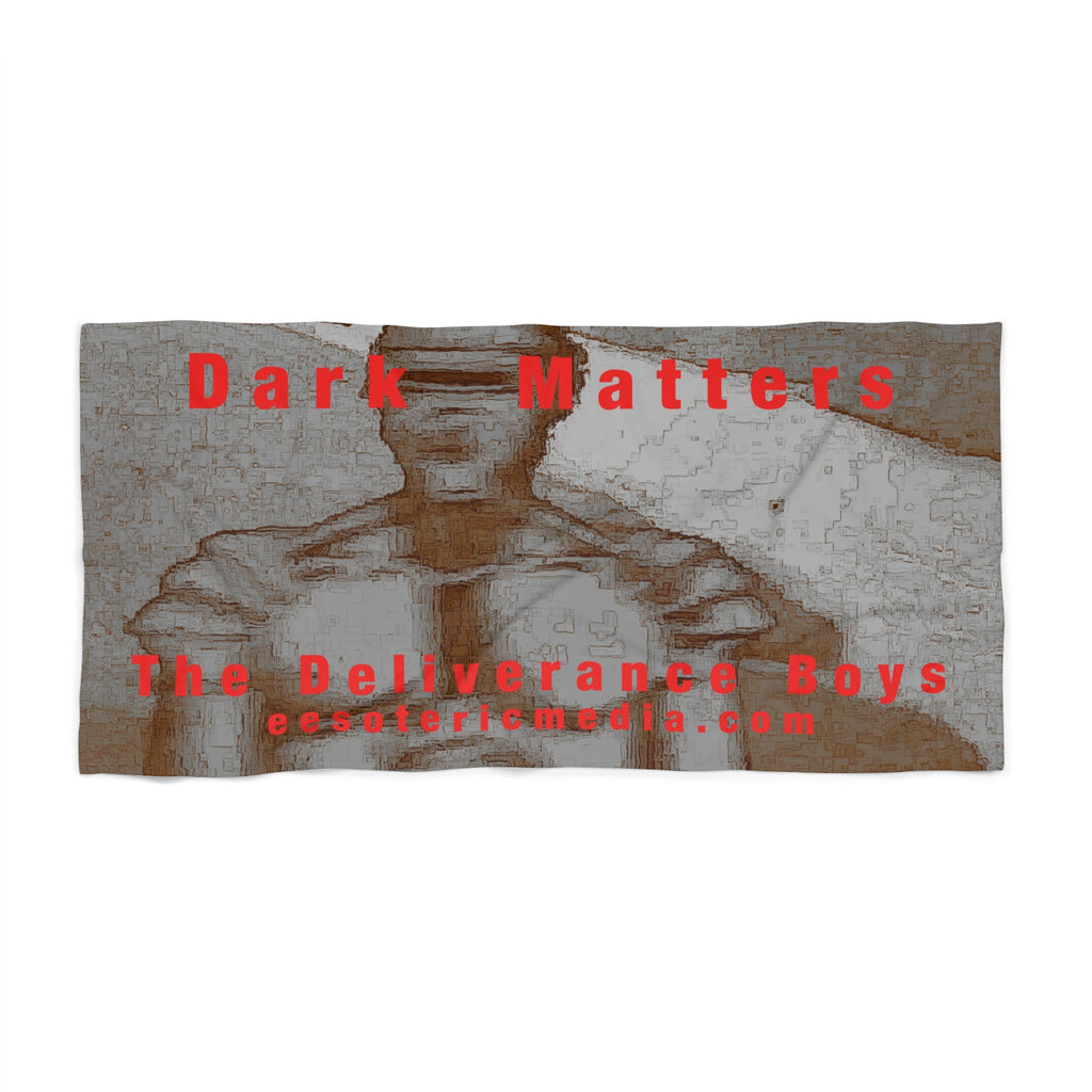 'Dark Matters' (The Deliverance Boys) Retro Robot Sci-fi Design Graphic Beach Towel