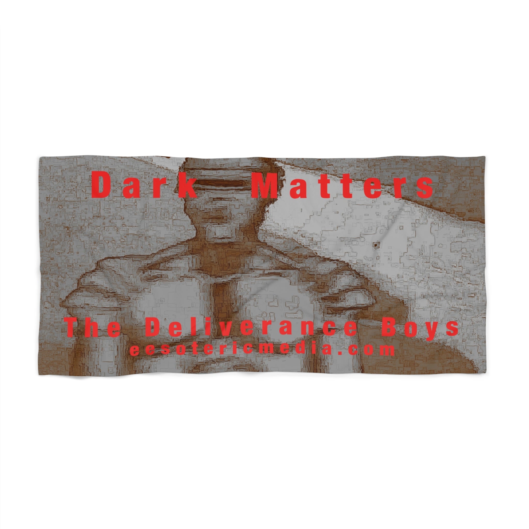 'Dark Matters' (The Deliverance Boys) Retro Robot Sci-fi Design Graphic Beach Towel