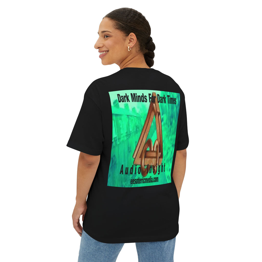 'Dark Minds For Dark Times' (Audio Insight) Oversize Sci Fi Graphic Boxy Tee
