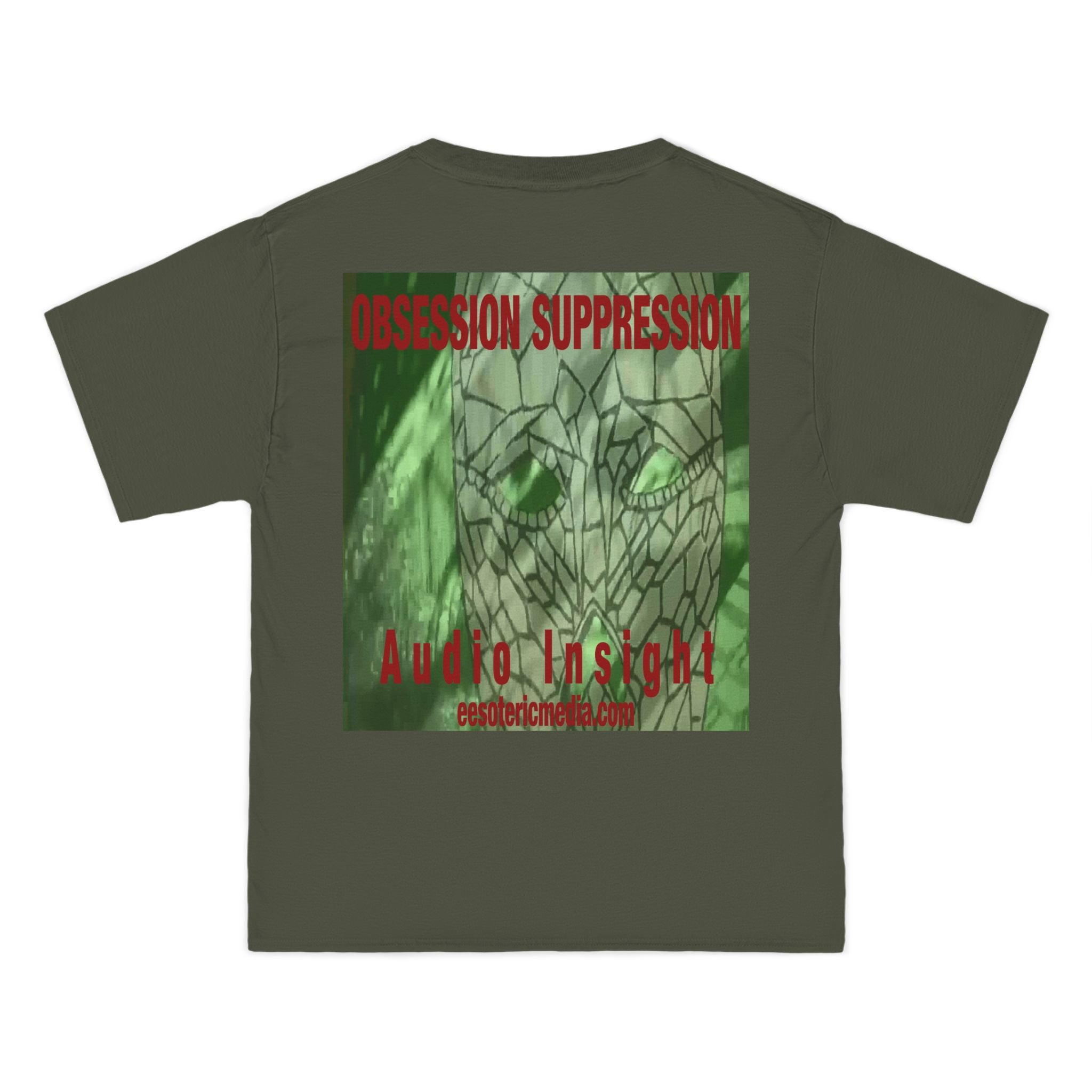 'Obsession Suppression' (Audio Insight) Green Retro Sci-fi Design Graphic Beefy T-Shirt