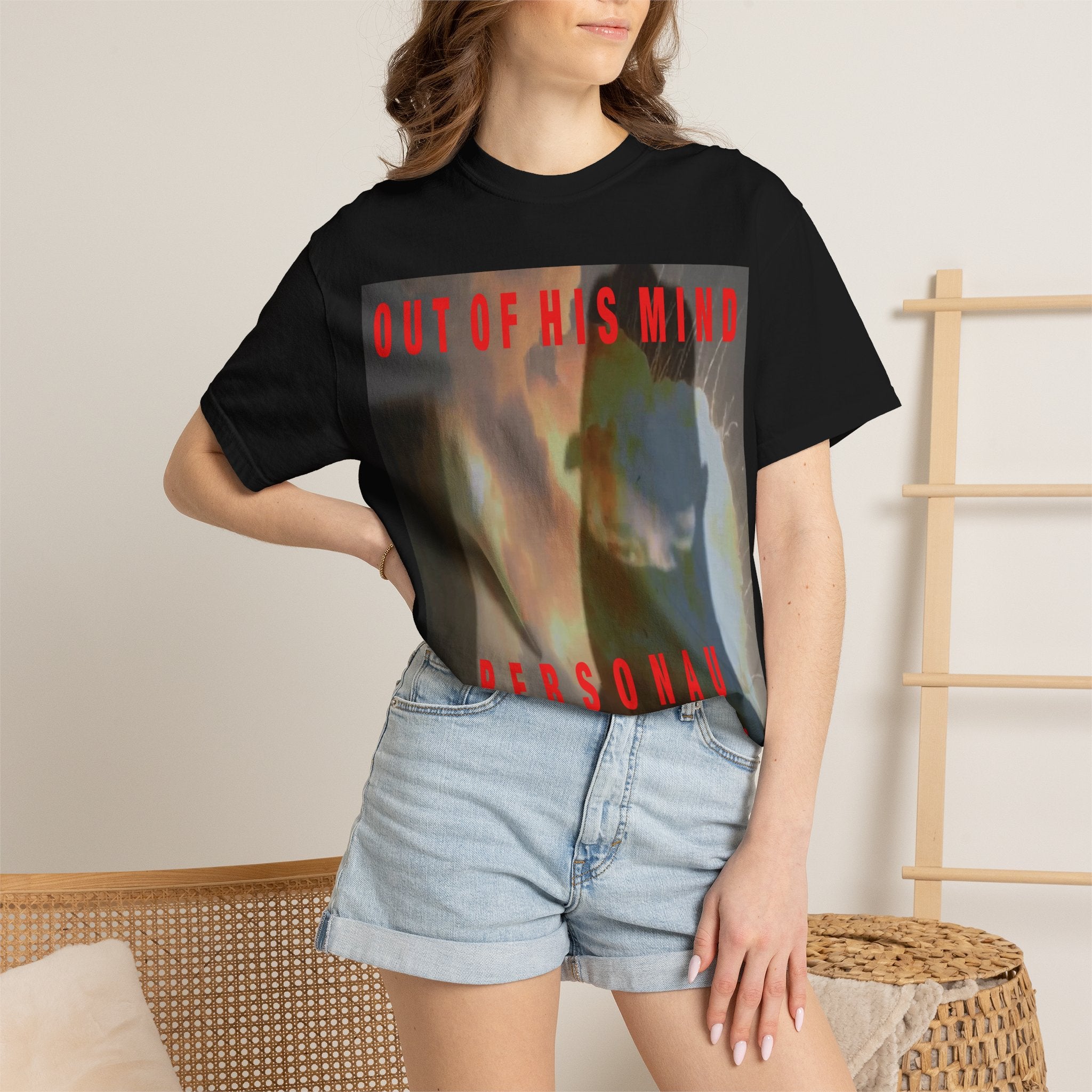 'Out Of His Mind' (PersonaU) Dark Graphic Unisex Garment-Dyed T-Shirt