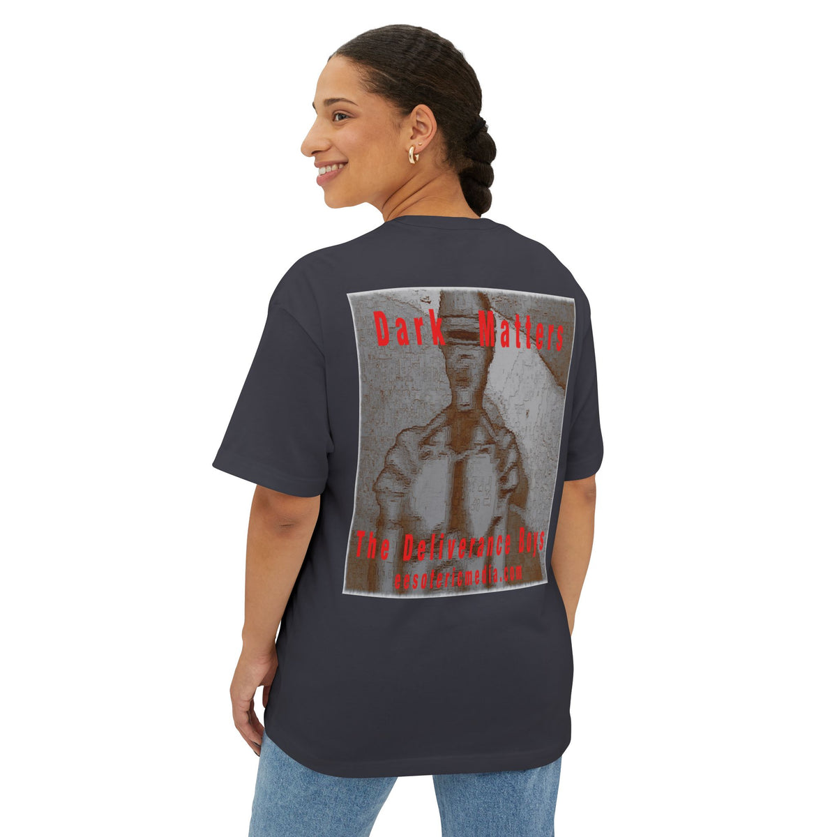 'Dark Matters' (The Deliverance Boys) Retro Sci-Fi Robot Graphic Oversize Boxy T-Shirt