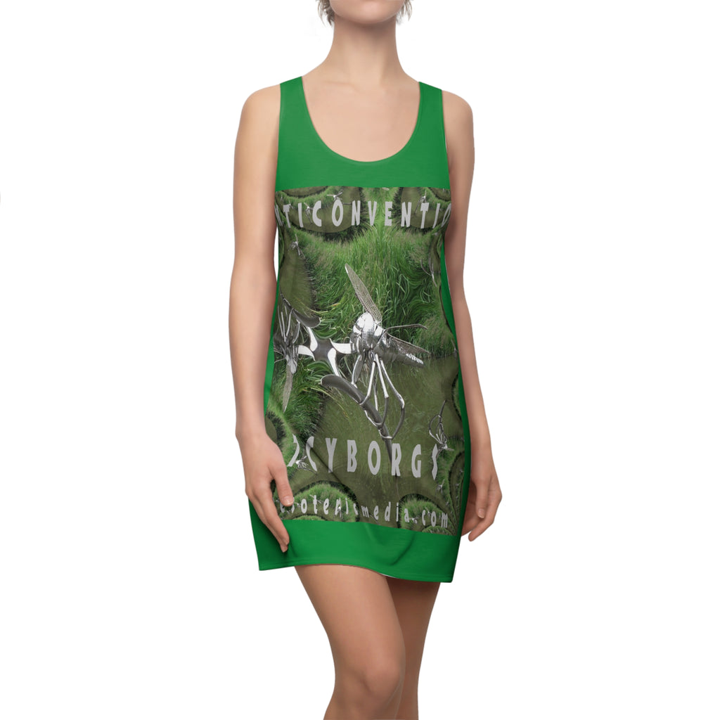 'Anticonvention' (7Cyborgs) Futuristic Dragonfly Graphic Racerback Dress