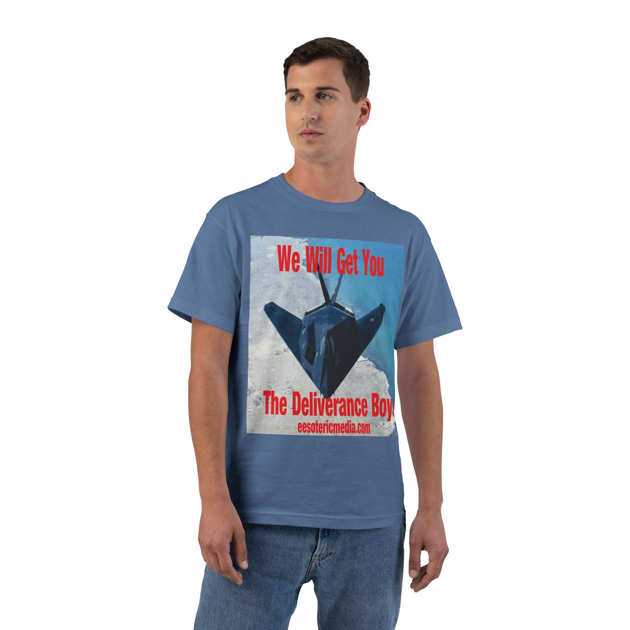 'We Will Get You' (The Deliverance Boys) Stealth Fighter Graphic Beefy T-Shirt