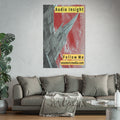 Large 'Follow Me' (Audio Insight) Weathered Rocket-Shaped Spire Design Art Print 40"x60" (100cm x 150cm)