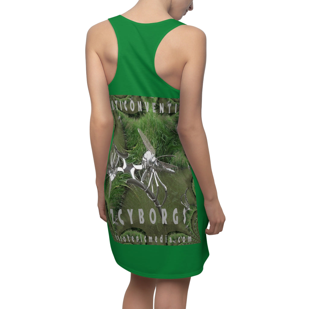 'Anticonvention' (7Cyborgs) Futuristic Dragonfly Graphic Racerback Dress