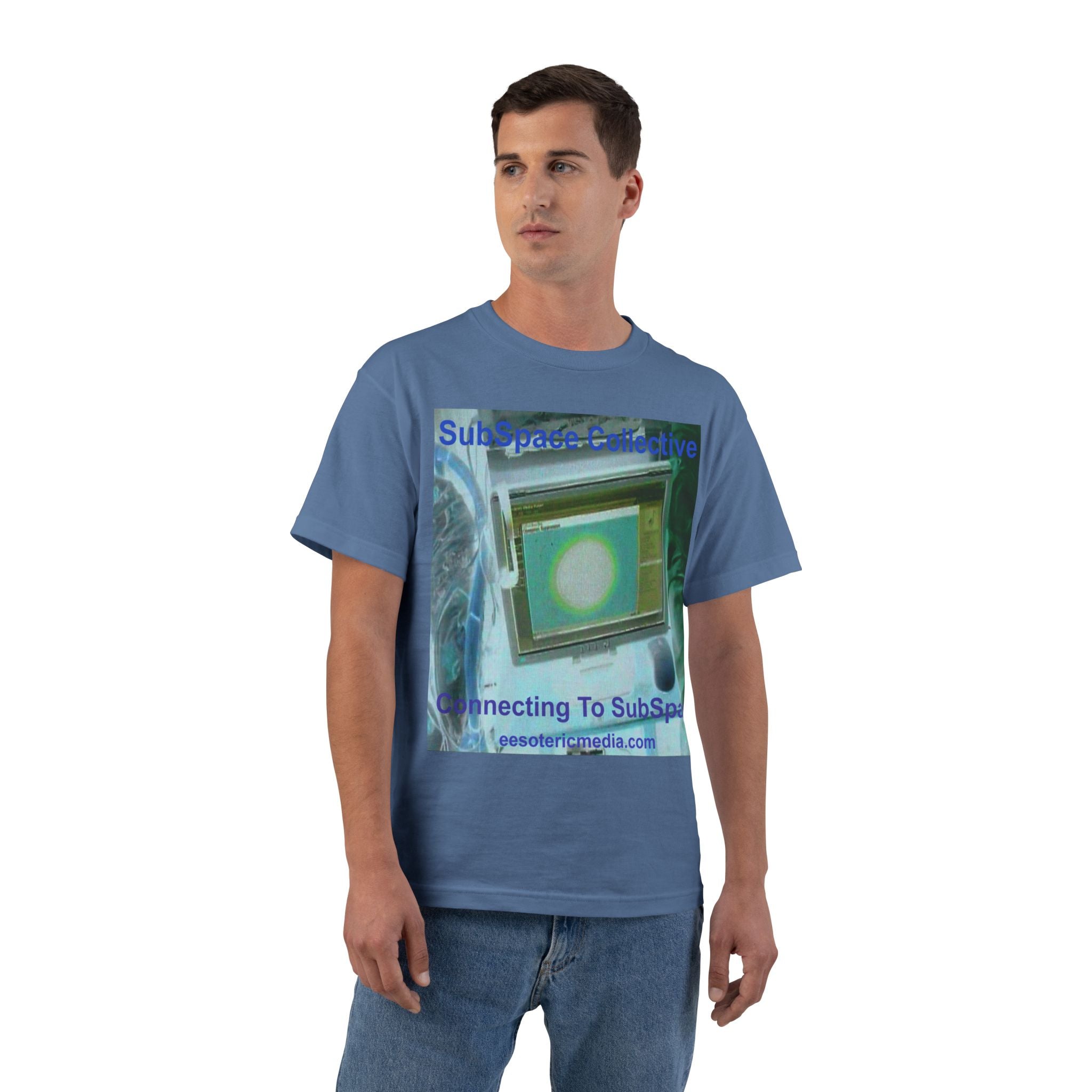 'Connecting To SubSpace' (SubSpace Collective) Graphic Retro Sci‑Fi Tech T-Shirt