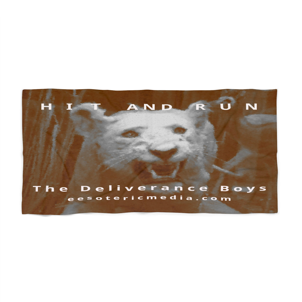 Large 'Hit and Run' (The Deliverance Boys) Sinister Digital Being Design Beach Towel 72"x36" (180cm x 90cm)