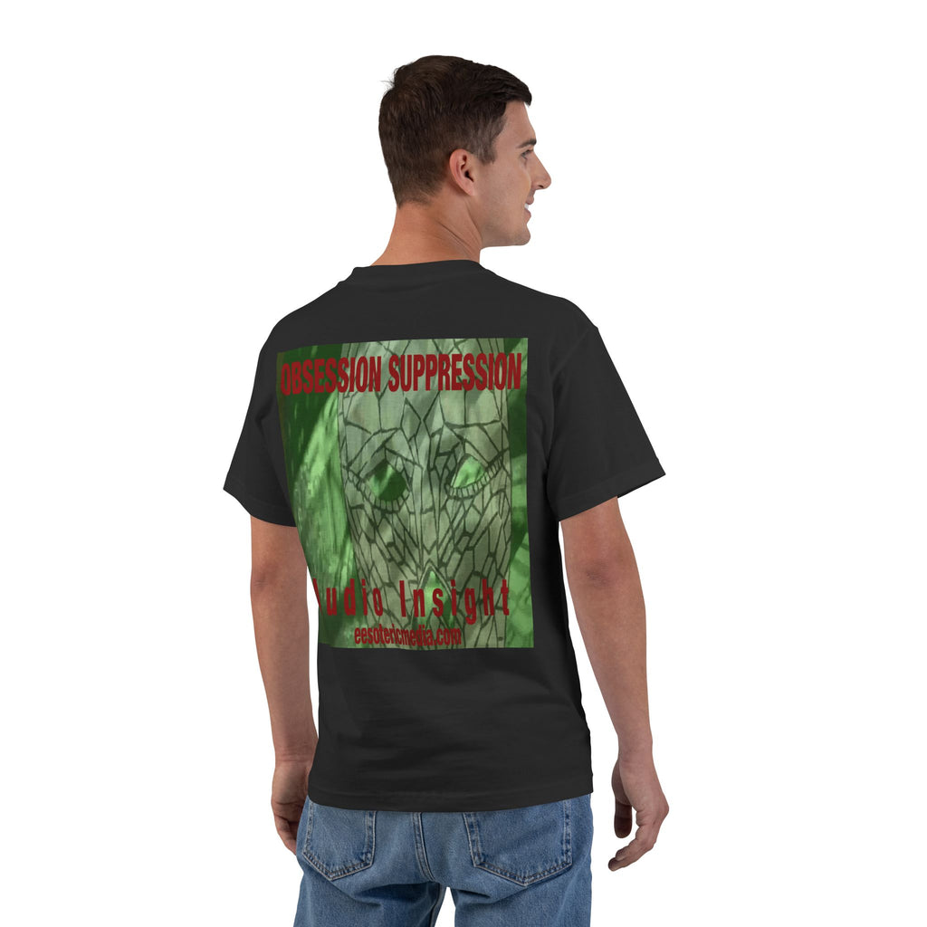 'Obsession Suppression' (Audio Insight) Green Retro Sci-fi Design Graphic Beefy T-Shirt
