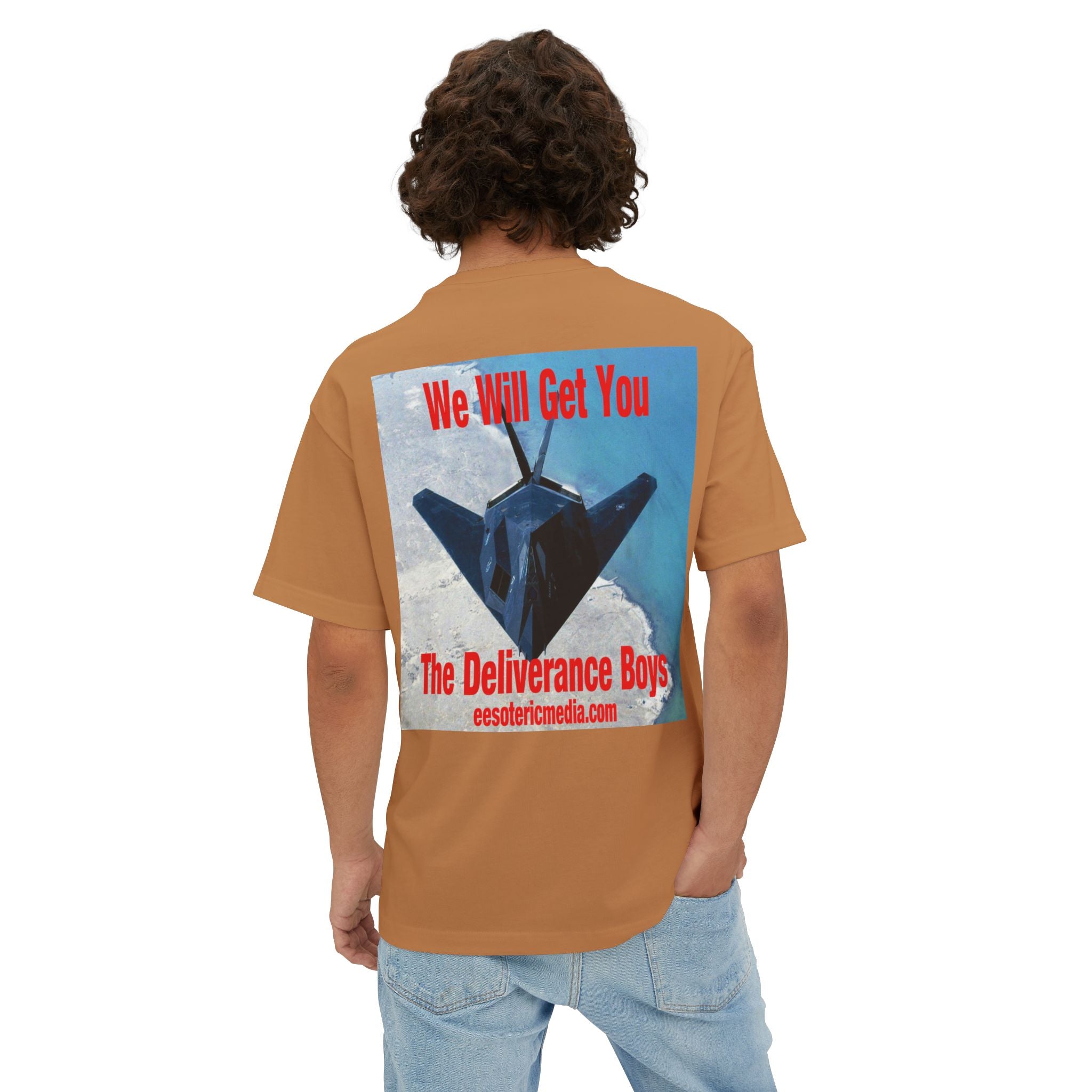 'We Will Get You' (The Deliverance Boys) Stealth Fighter Jet Oversize Graphic Tee