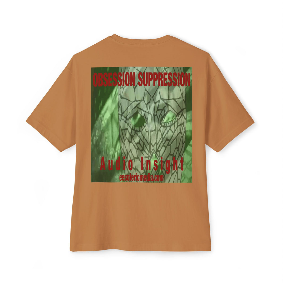 T-shirt oversize à coupe carrée avec motif tête de mort rétro science-fiction « Obsession Suppression » (Audio Insight)