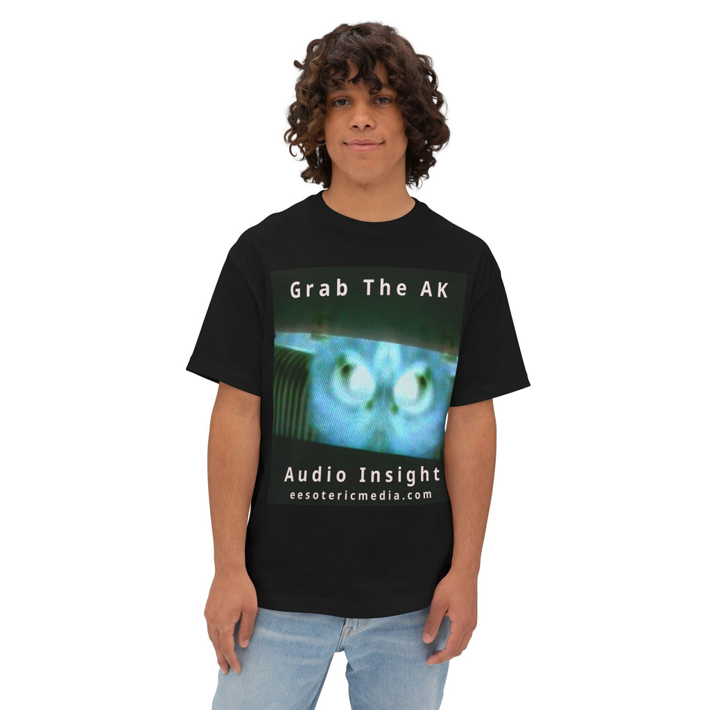 'Grab The AK' (Audio Insight) Sinister Surreal Digital Being Graphic Oversize Boxy T-Shirt