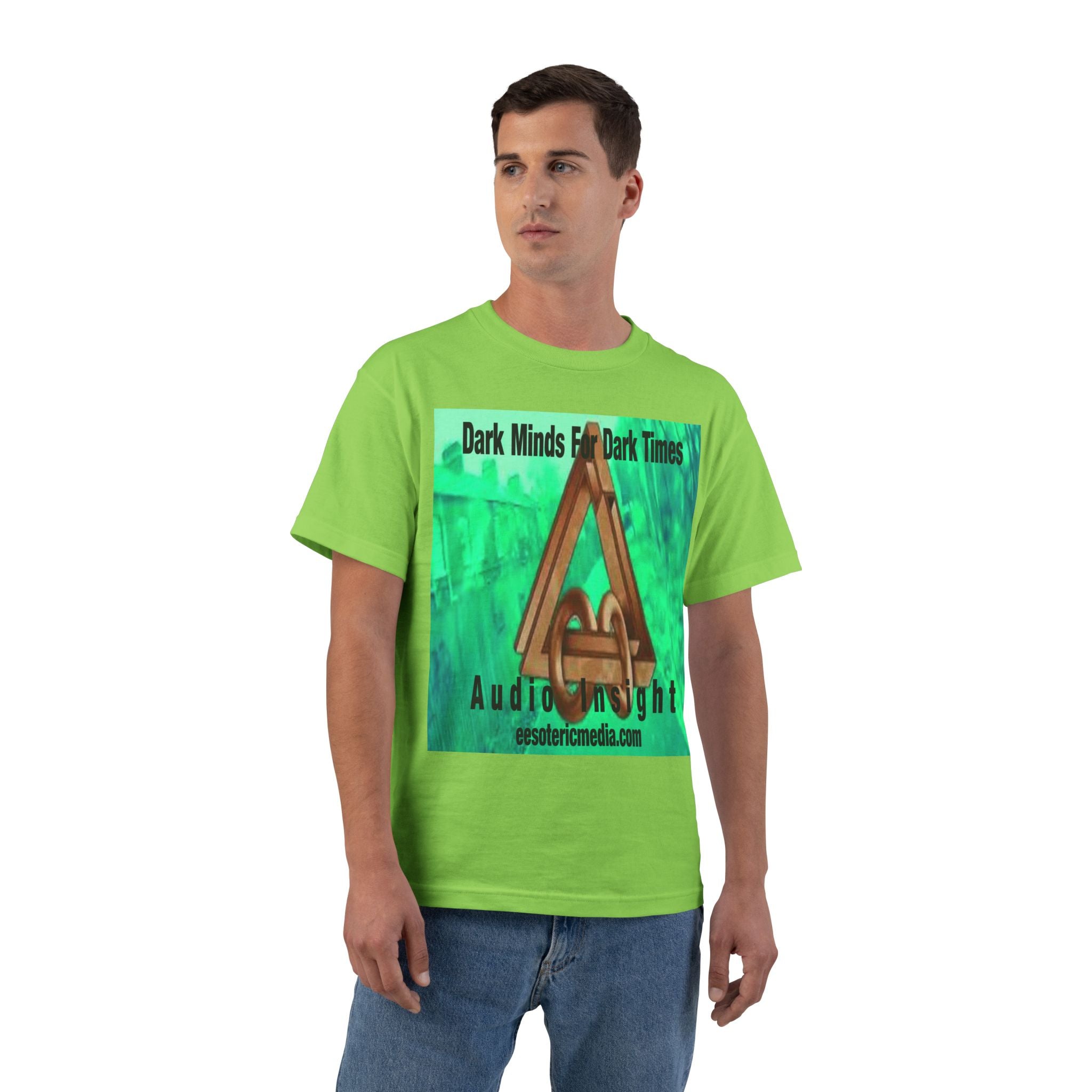 'Dark Minds For Dark Times' (Audio Insight) Sc-fi Symbol Graphic Beefy T-Shirt