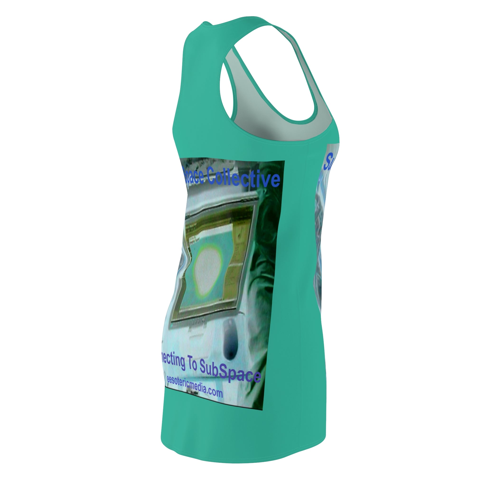 'Connecting To SubSpace' (SubSpace Collective) Retro Tech Graphic Racerback Dress