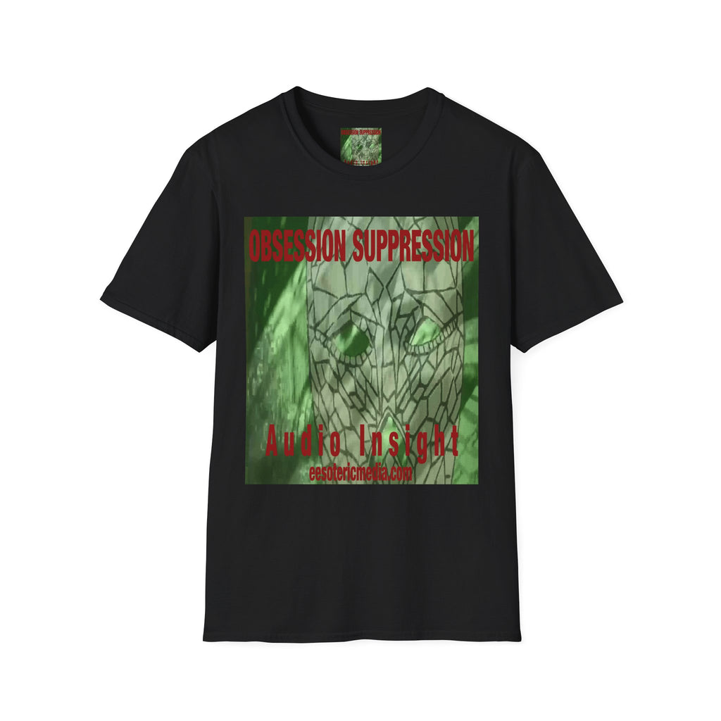 'Obsession Suppression' (Audio Insight) Camiseta Softstyle Gráfica de Calavera Retro de Ciencia Ficción