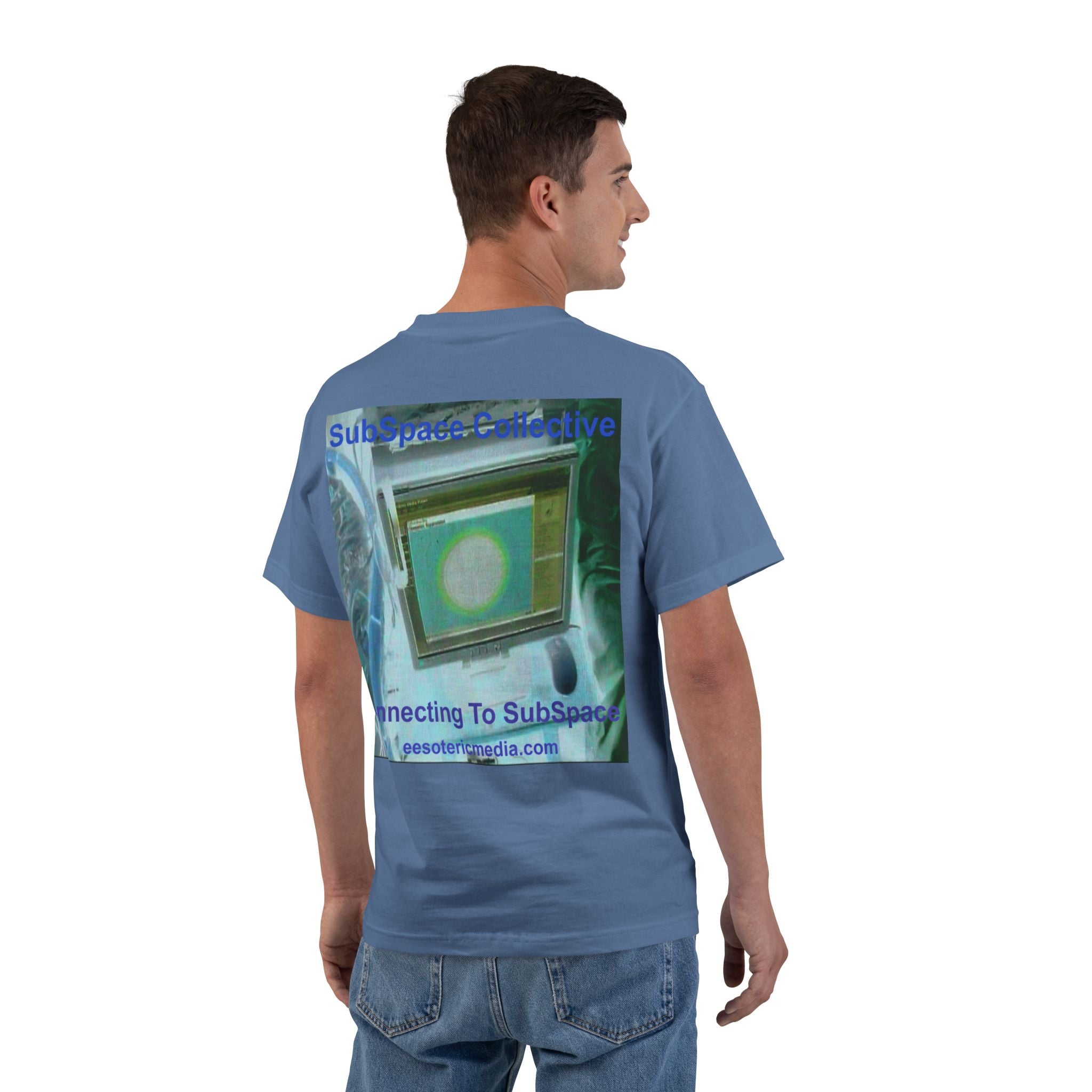 'Connecting To SubSpace' (SubSpace Collective) Graphic Retro Sci‑Fi Tech T-Shirt