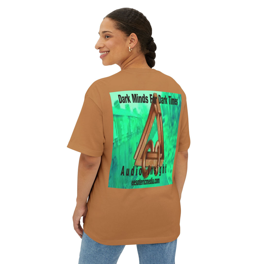 'Dark Minds For Dark Times' (Audio Insight) Oversize Sci Fi Graphic Boxy Tee