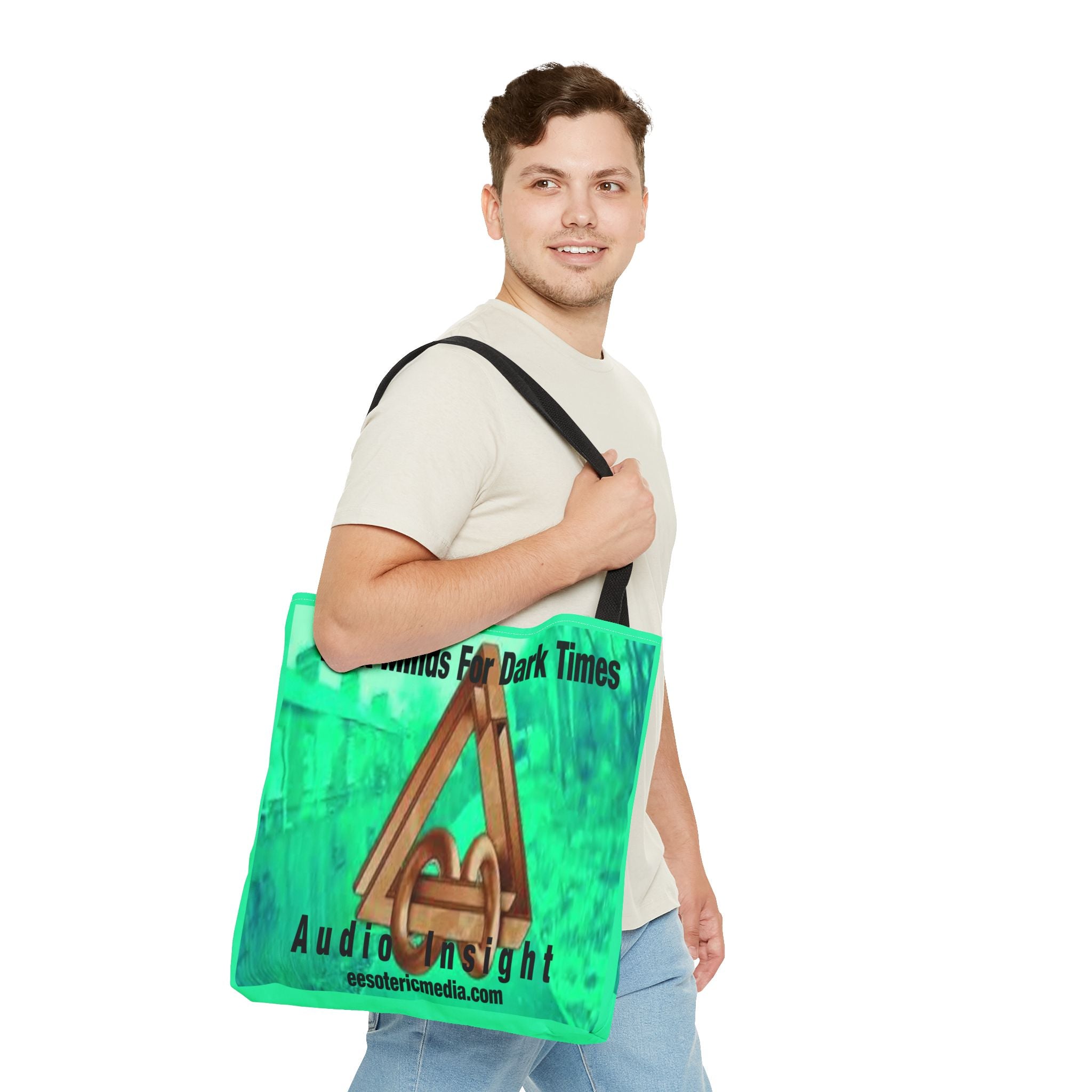 'Dark Minds For Dark Times' (Audio Insight) Futuristic Logo Graphic Tote Bag
