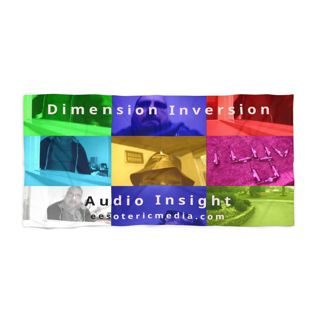 'Dimension Inversion' (Audio Insight) Bright Colorful Collage Beach Towel 60"x30" (150cm x 75cm)