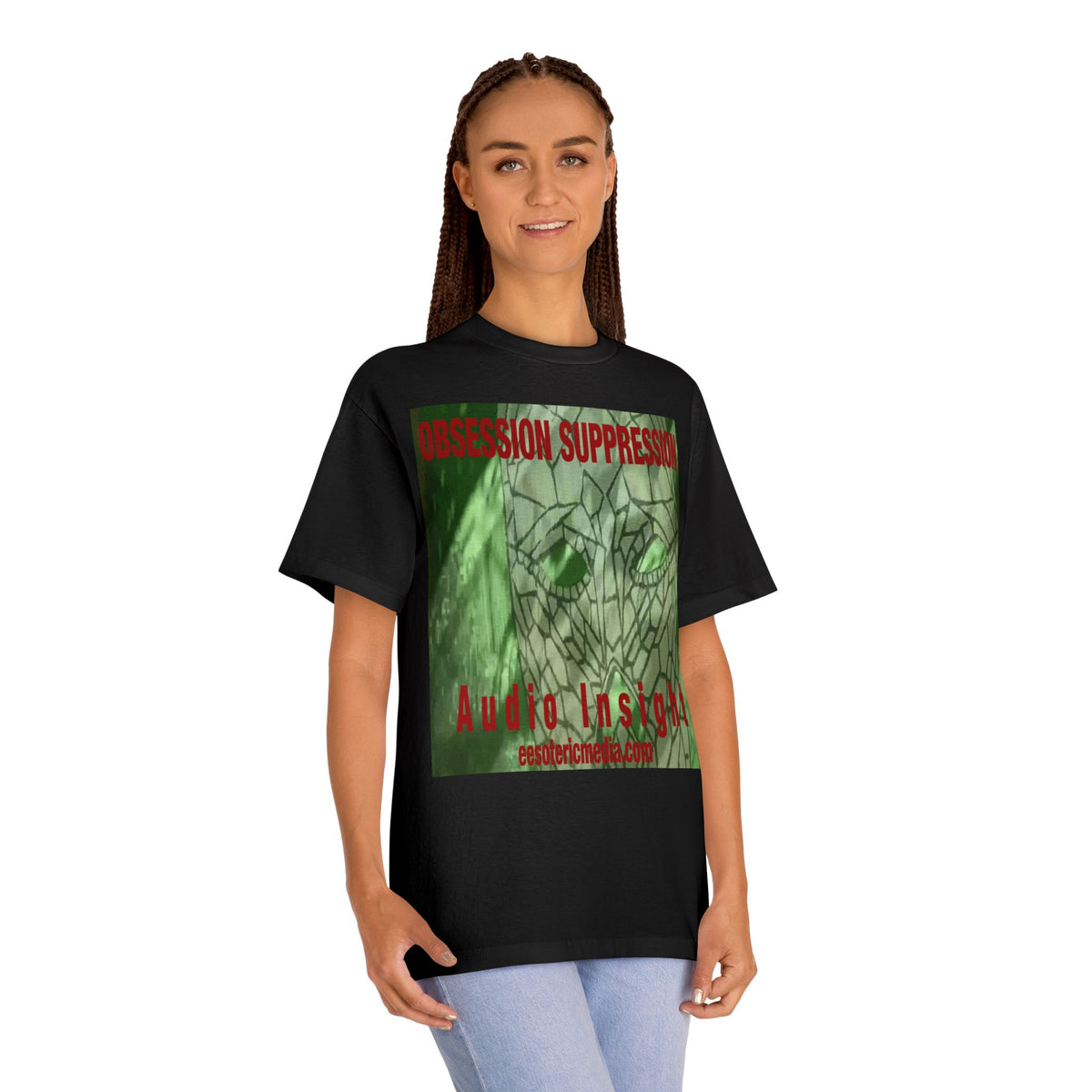 'Obsession Suppression'' ('Audio Insight) Retro Sci Fi Skull Graphic  Classic Fit T-Shirt