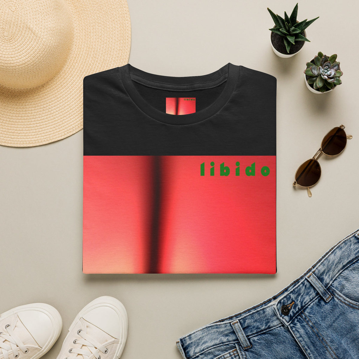 'Libido' (Audio Insight) अतियथार्थवादी घूमती हुई ग्राफ़िक प्रिंट सॉफ्टस्टाइल टी-शर्ट
