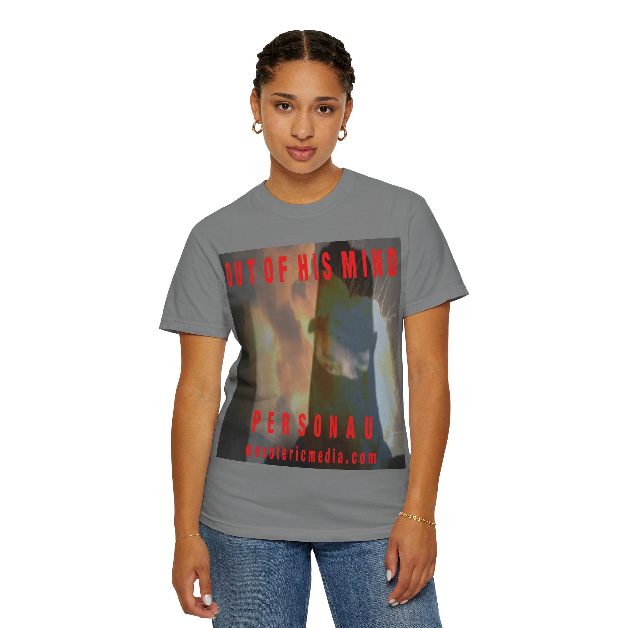 'Out Of His Mind' (PersonaU) Dark Graphic Unisex Garment-Dyed T-Shirt