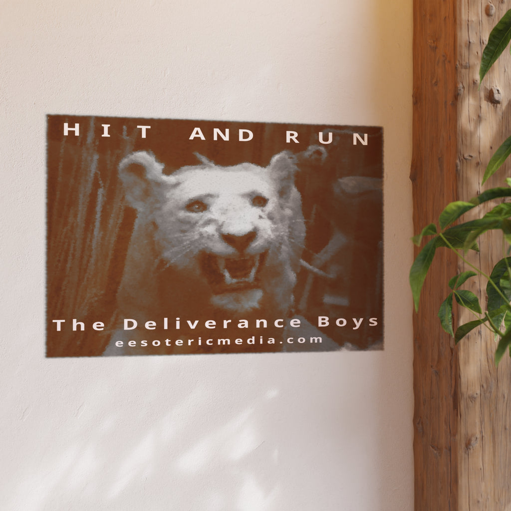«Hit and Run» (The Deliverance Boys) Lámina artística con un león blanco, 90 × 60 cm