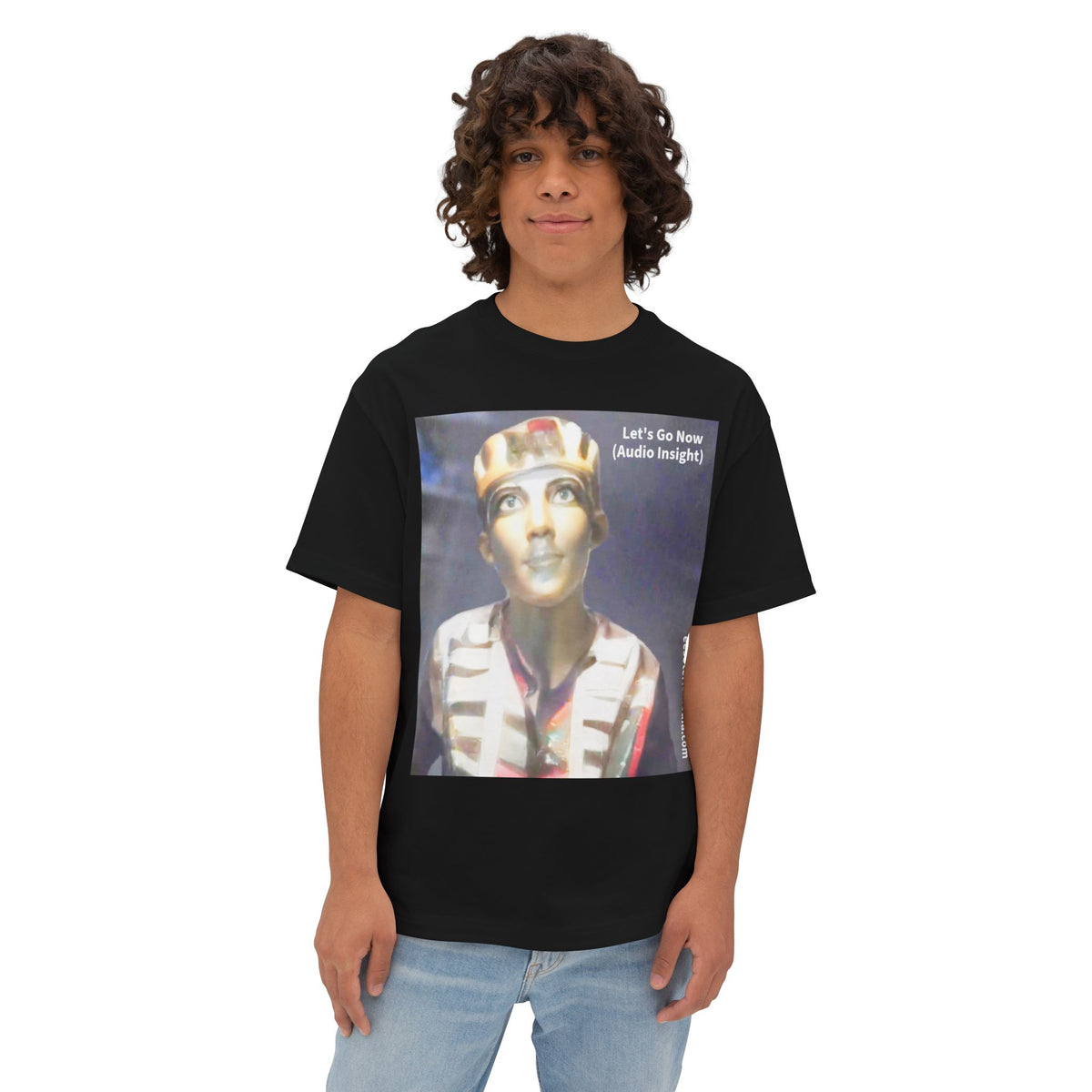 'Let's Go Now' (Audio Insight) Sc Fi Alien/Ancient Design Oversize Boxy T-Shirt