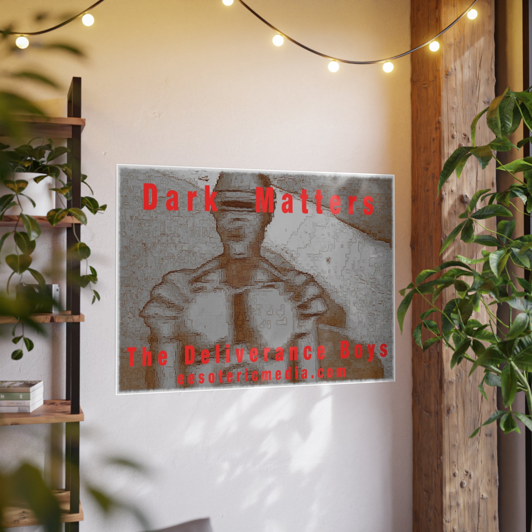 'Dark Matters' (The Deliverance Boys) Graphic Horizontal Sci-fi Retro Robot Satin Art Poster 48"x36" (120cm x 90cm)