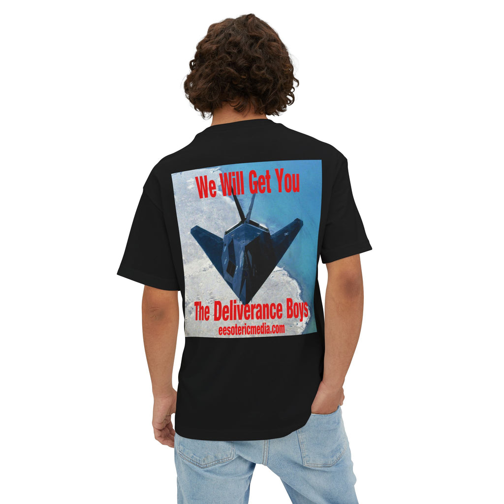 'We Will Get You' (The Deliverance Boys) Stealth Fighter Jet Oversize Graphic Tee