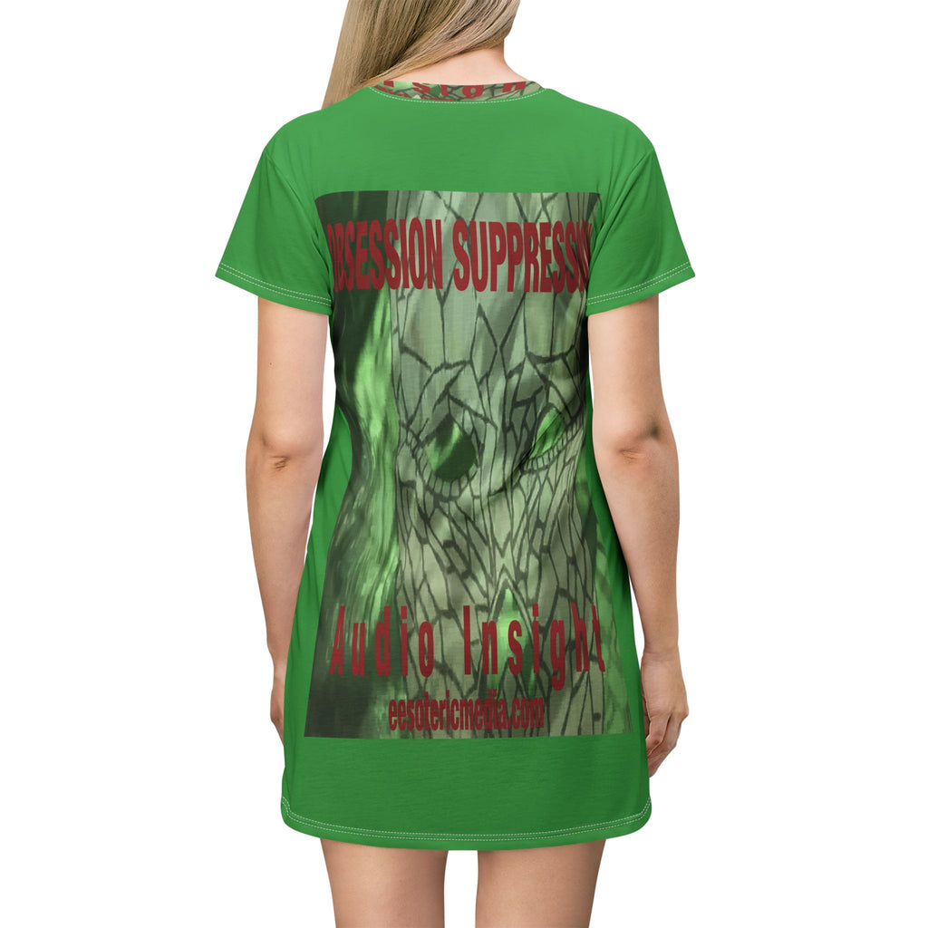 Obsession Suppression' (Audio Insight) Mystic Green Mask Graphic T-Dress