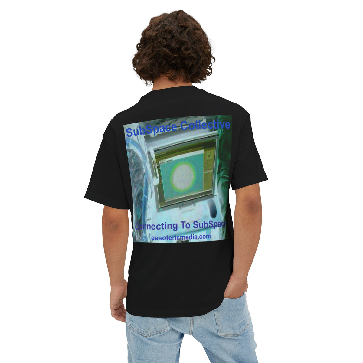 'Connecting To SubSpace' (SubSpace Collective) Retro TV Sci Fi Oversize Boxy T-Shirt