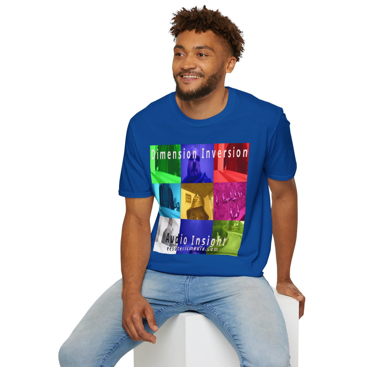 'Dimension Inversion' (Audio Insight) Colorful Surreal Collage Softstyle T-Shirt