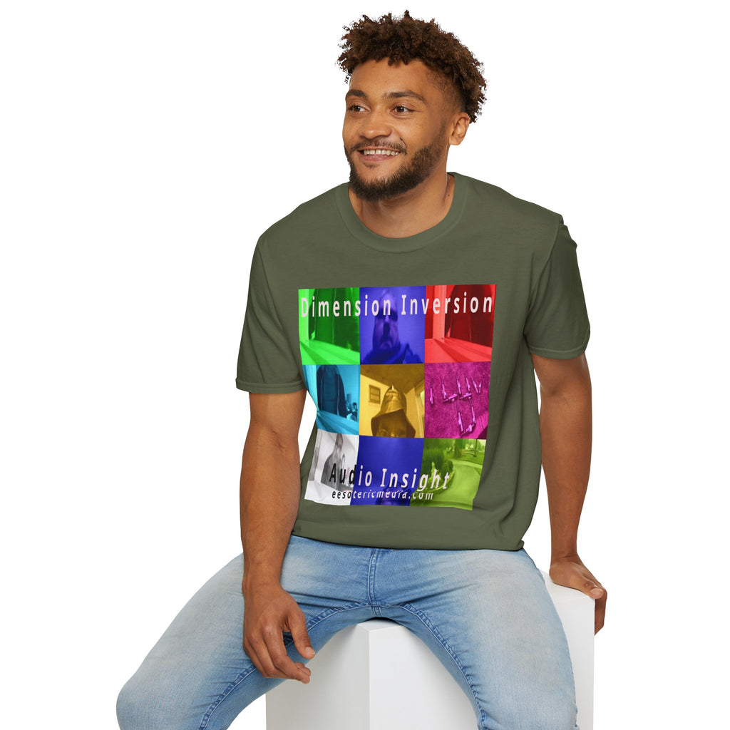 'Dimension Inversion' (Audio Insight) Colorful Surreal Collage Softstyle T-Shirt