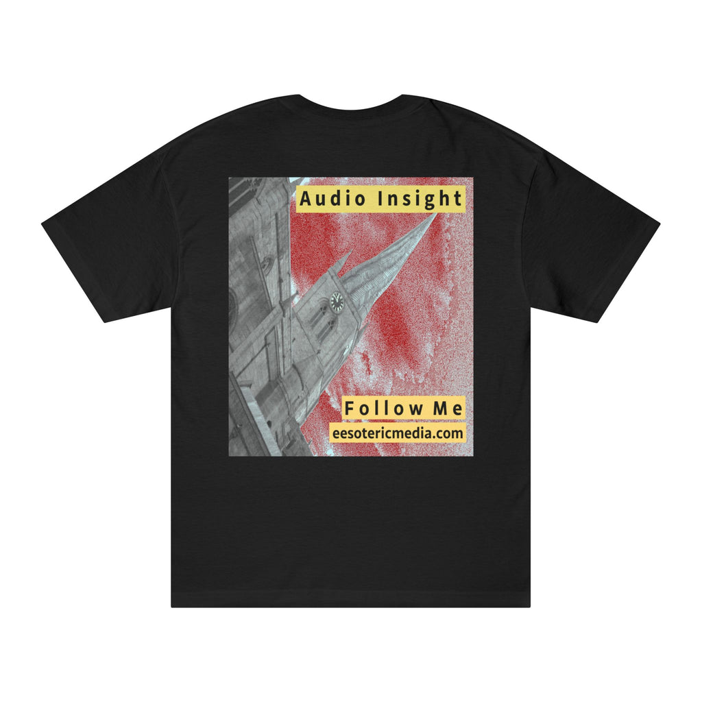 'Follow Me' (Audio Insight) Camiseta de Corte Clásico de Diseño de Aguja en Forma de Cohete Desgastada
