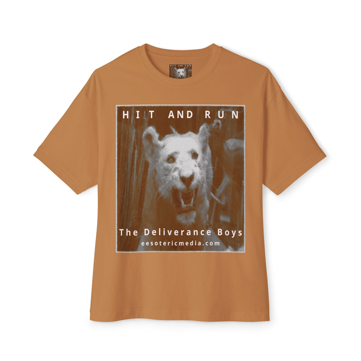 'Hit and Run' (The Deliverance Boys) ホワイトライオン グラフィック オーバーサイズボックスTシャツ