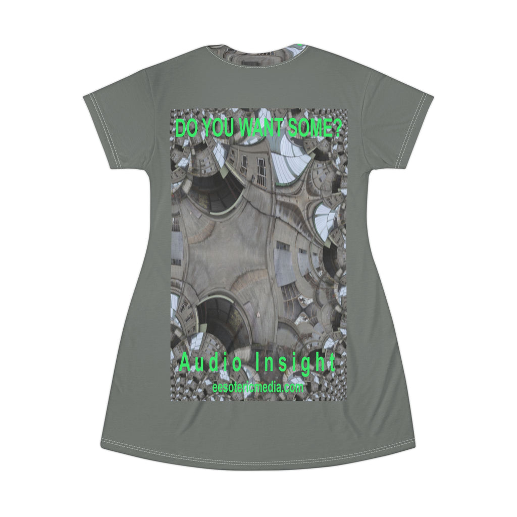 „Do You Want Some?" (Audio Insight) Surreales Kaleidoskop-Kunst-Grafik-T-Shirt-Kleid