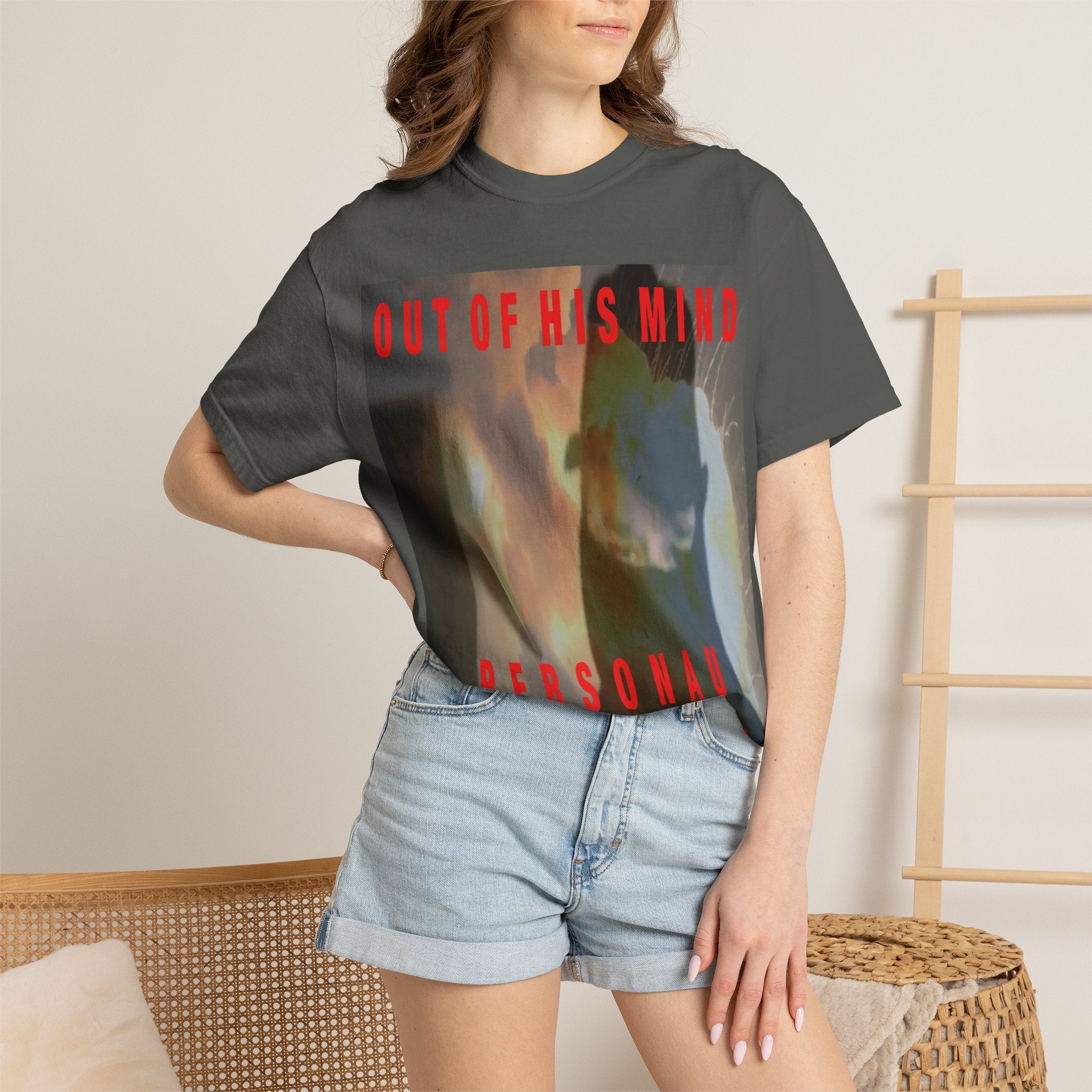 'Out Of His Mind' (PersonaU) Dark Graphic Unisex Garment-Dyed T-Shirt