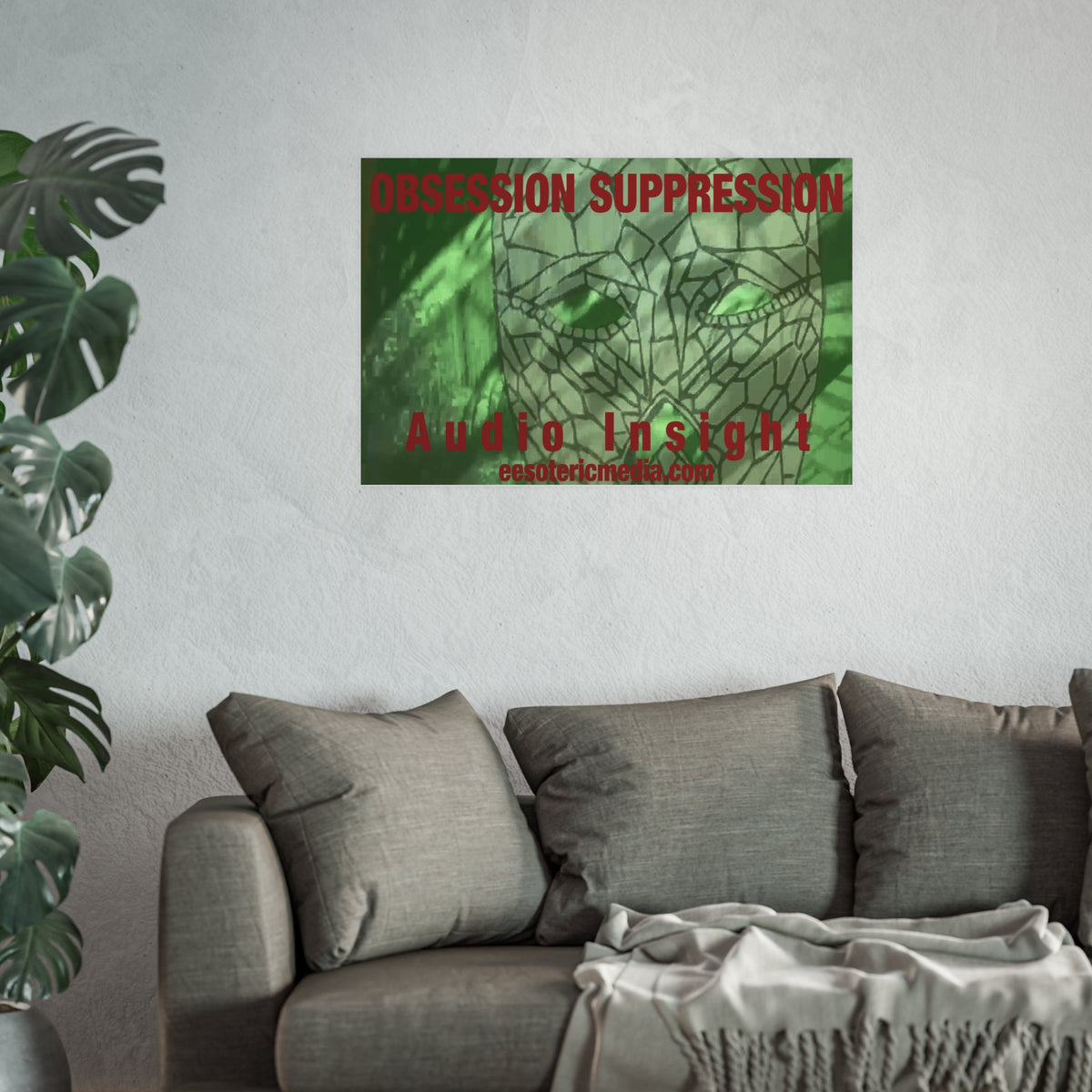 'Obsession Suppression' (Audio Insight) Surreal Space Skull Graphic Art Print 36"x24" (90cm x 60cm)