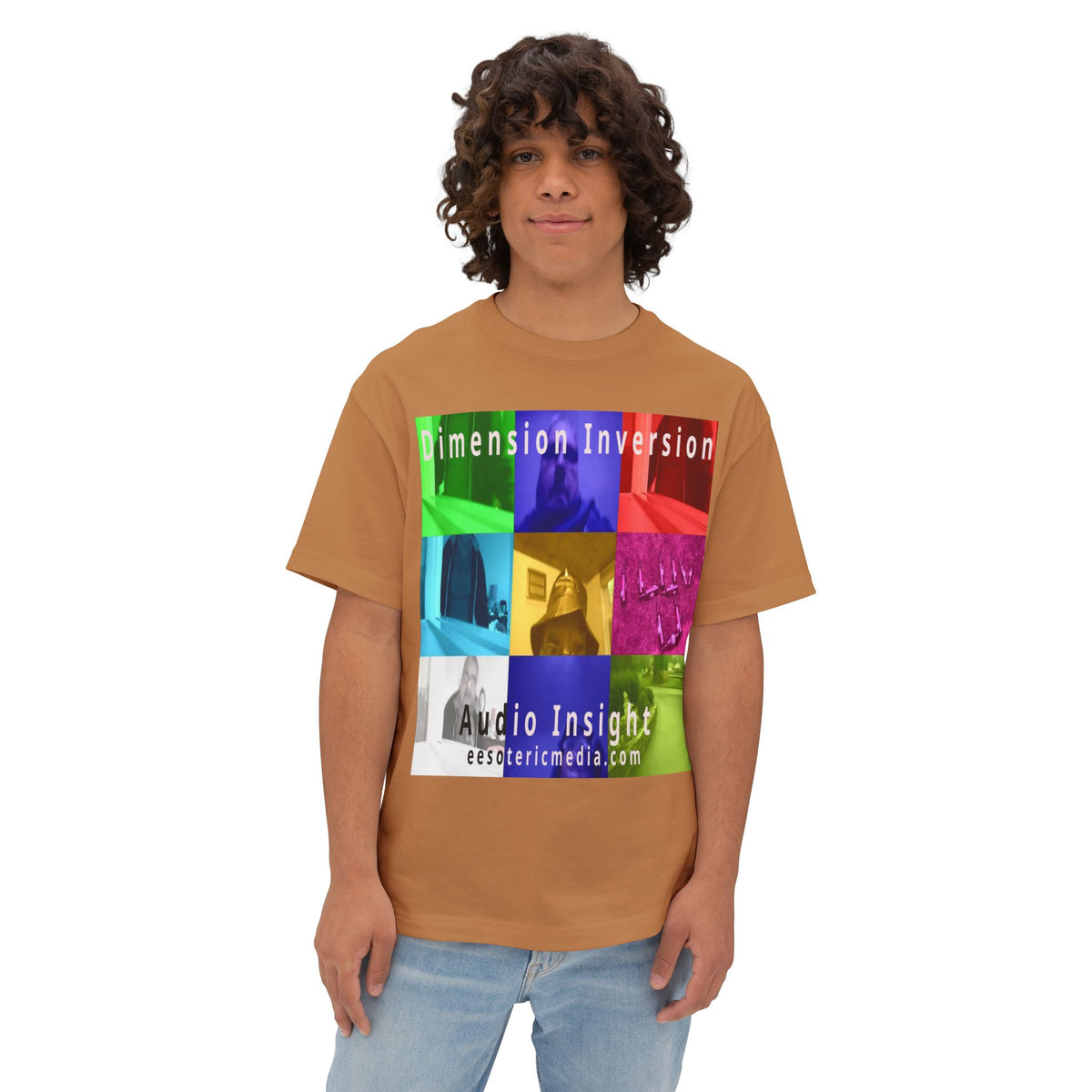 'Dimension Inversion' (Audio Insight) Colorful Surreal Collage Graphic Oversize Boxy T-Shirt