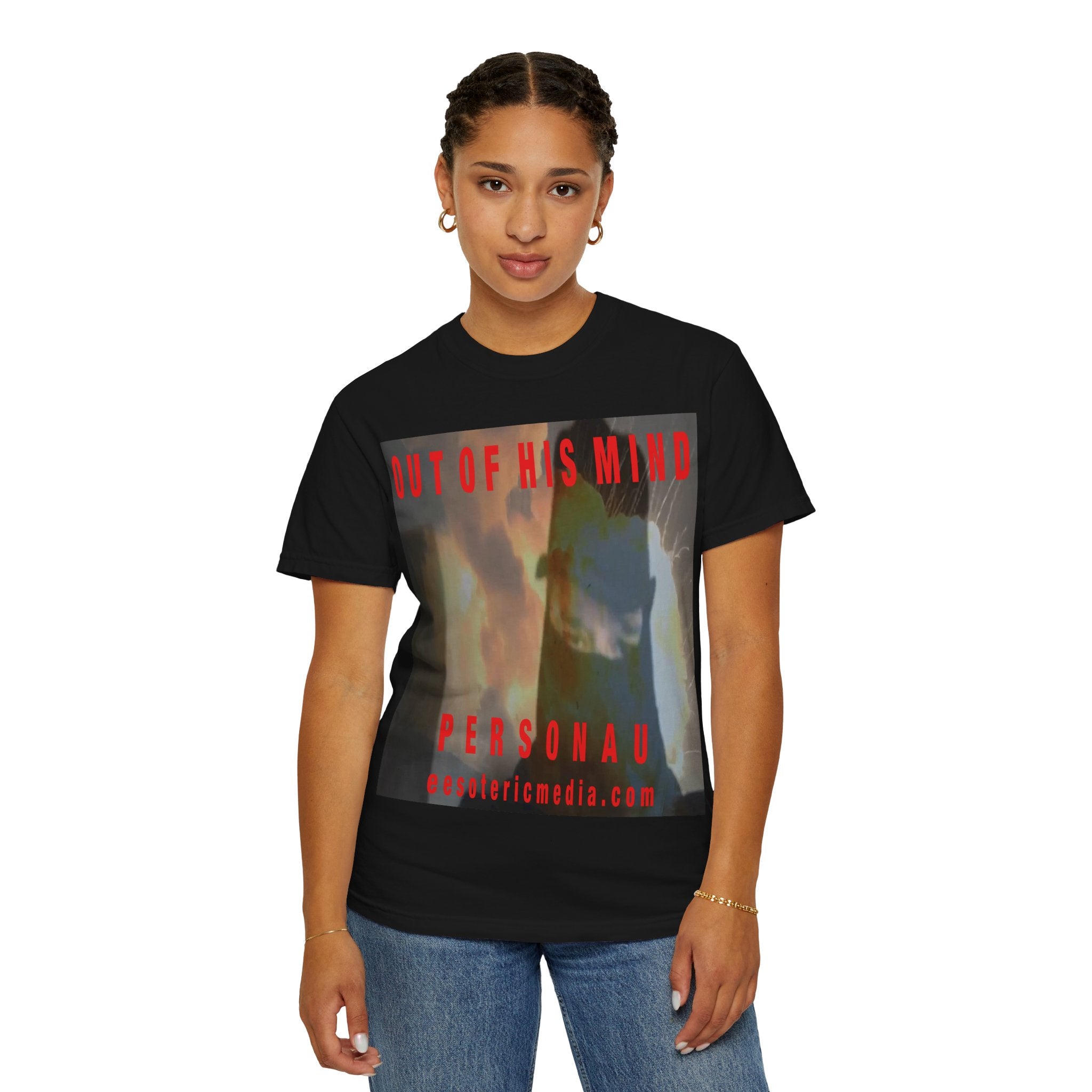 'Out Of His Mind' (PersonaU) Dark Graphic Unisex Garment-Dyed T-Shirt