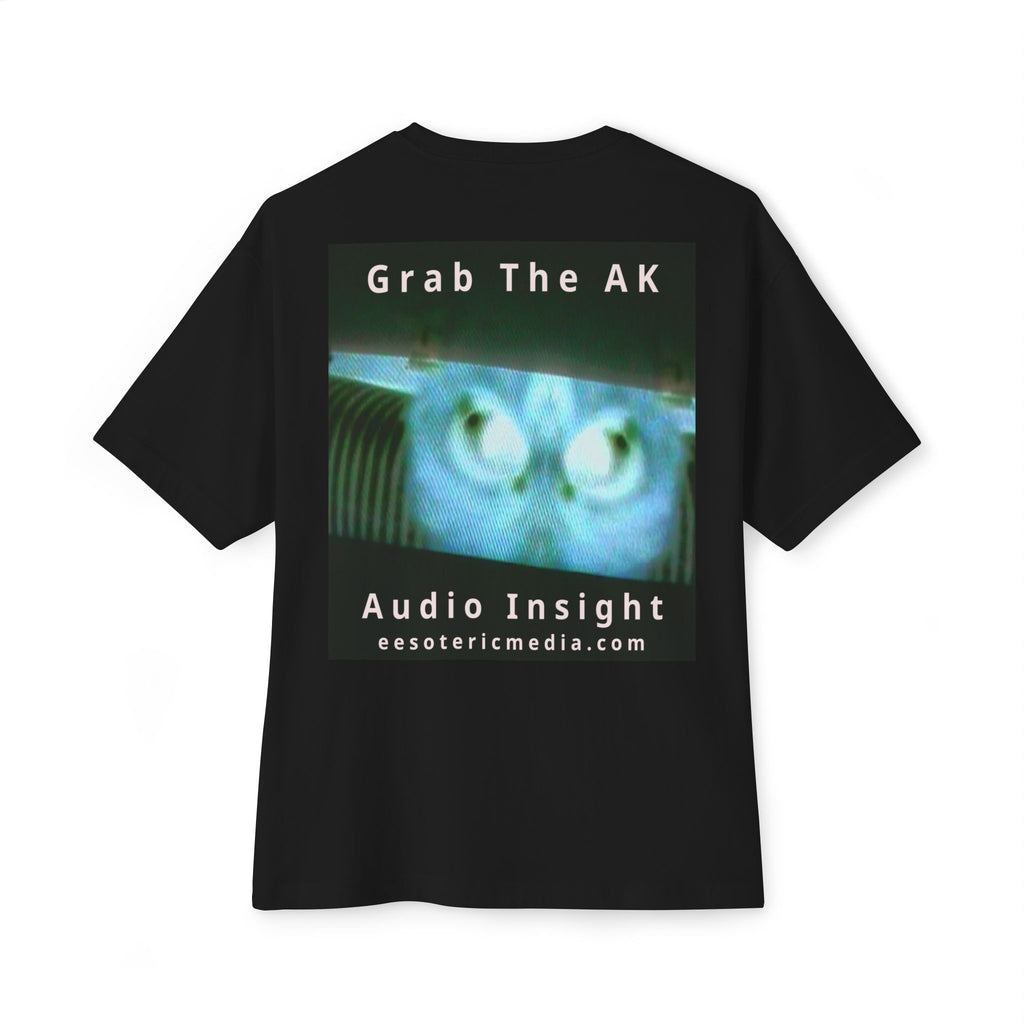 'Grab The AK' (Audio Insight) Sinister Surreal Digital Being Graphic Oversize Boxy T-Shirt