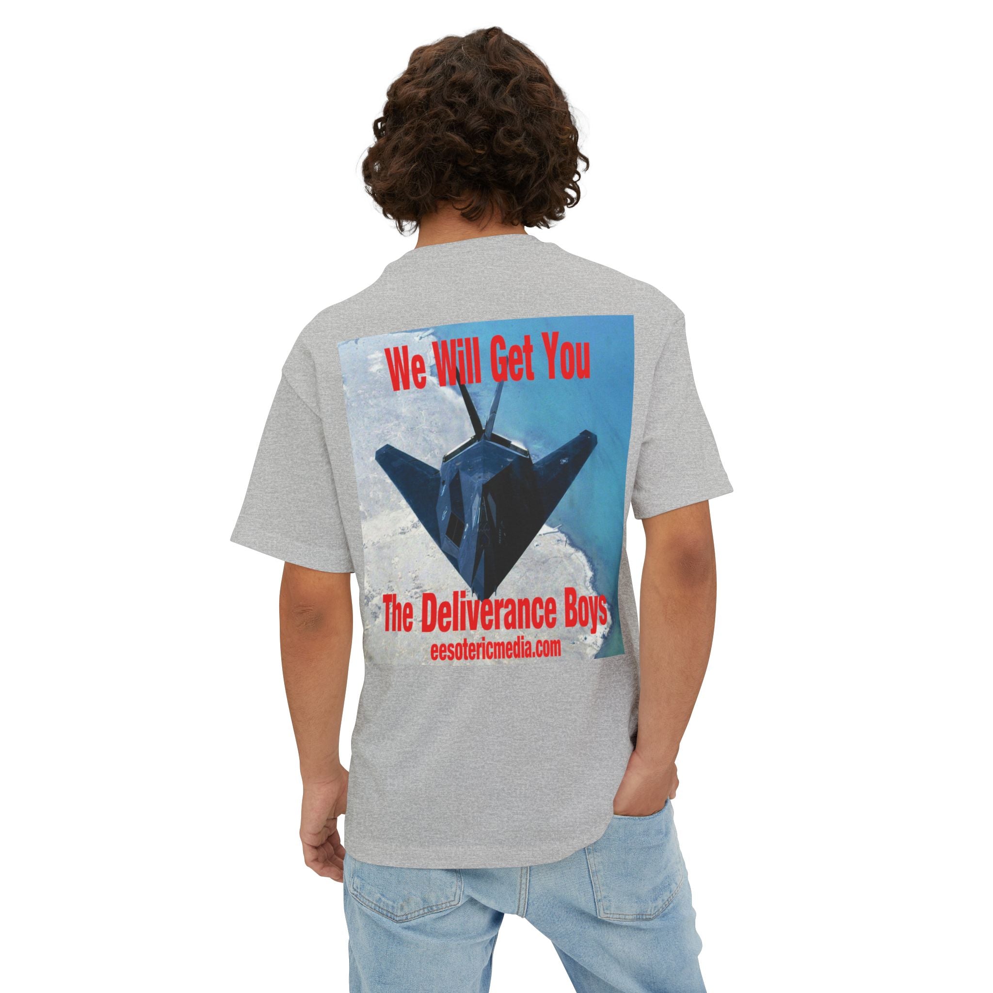 'We Will Get You' (The Deliverance Boys) Stealth Fighter Jet Oversize Graphic Tee