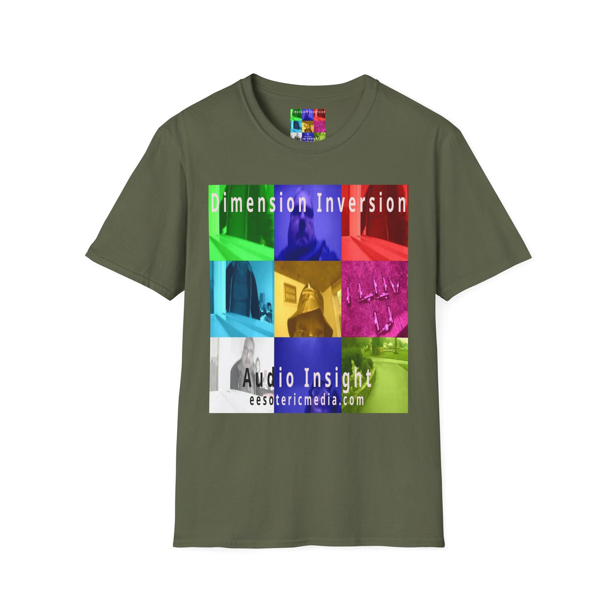 'Dimension Inversion' (Audio Insight) Colorful Surreal Collage Softstyle T-Shirt