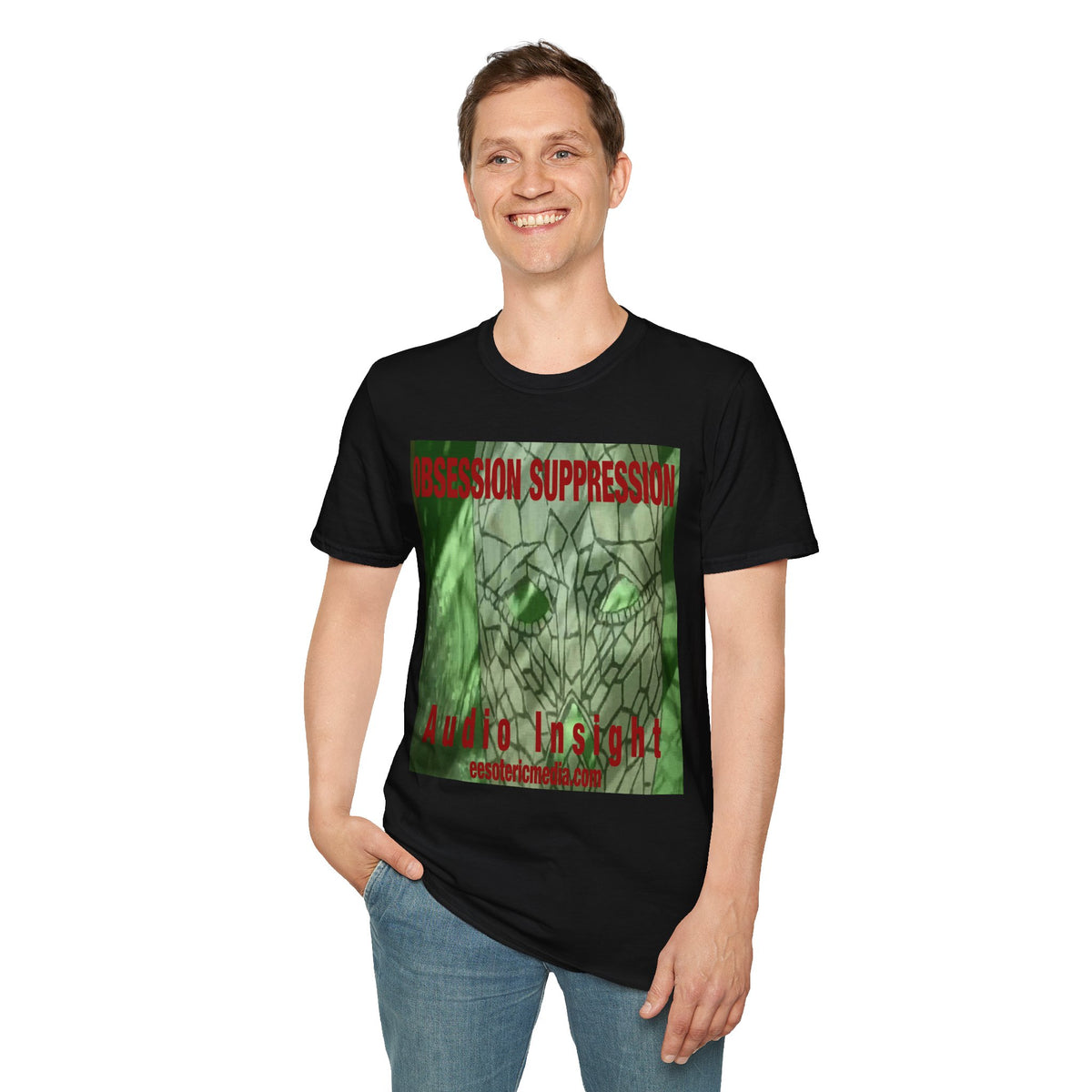 'Obsession Suppression (Audio Insight) Retro Sci-Fi Skull Graphic Softstyle T-Shirt