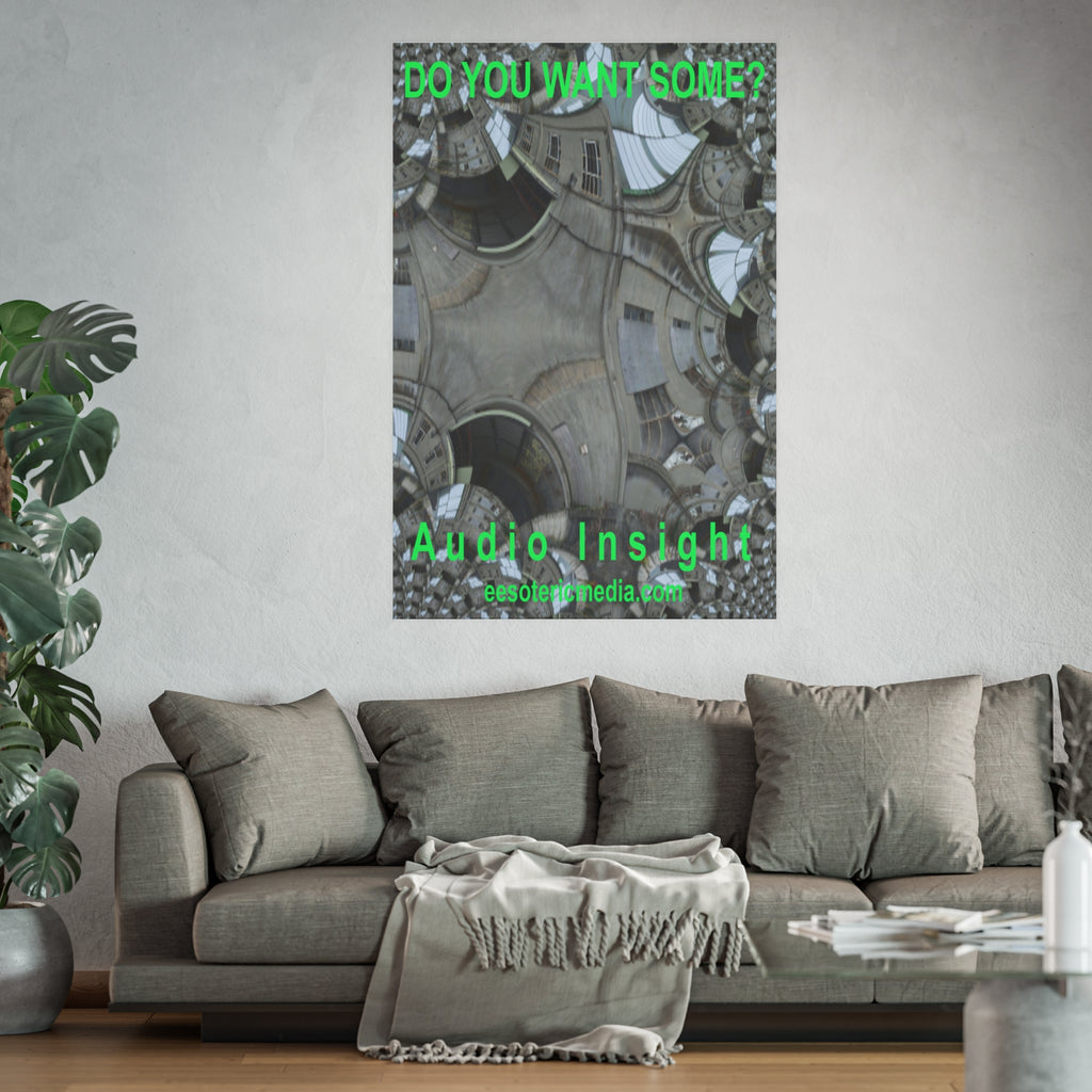 « Do You Want Some? » (Audio Insight) Impression artistique d’un kaléidoscope architectural abstrait (grand format), 60 × 90 cm