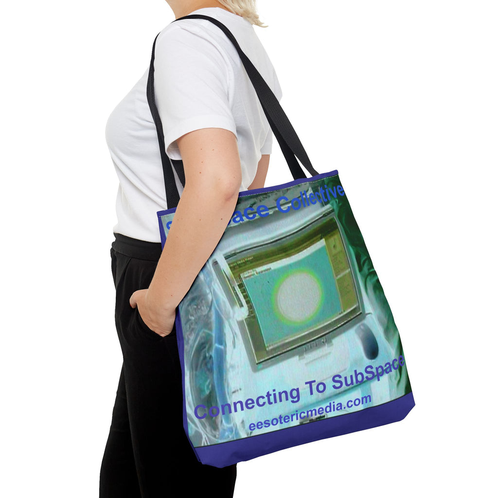 'Connecting to SubSpace' (SubSpace Collecitve) Retro Tech Art Tote Bag 18"x18" (45cm x 45cm)