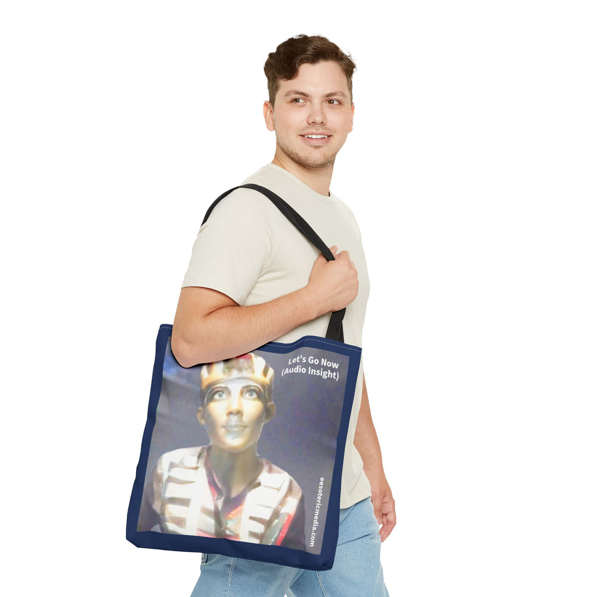 'Let's Go Now' (Audio Insight) Sc Fi Alien/Ancient Design Tote 18"x18" (45cm x 45cm)